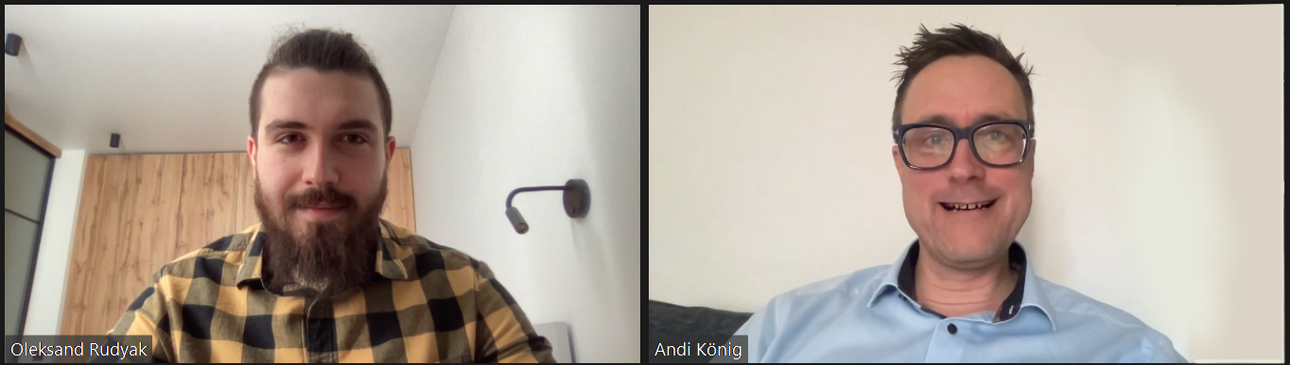 Oleksandr Rudyak und sein Betreuer Prof. Dr. Andreas K&ouml;nig.