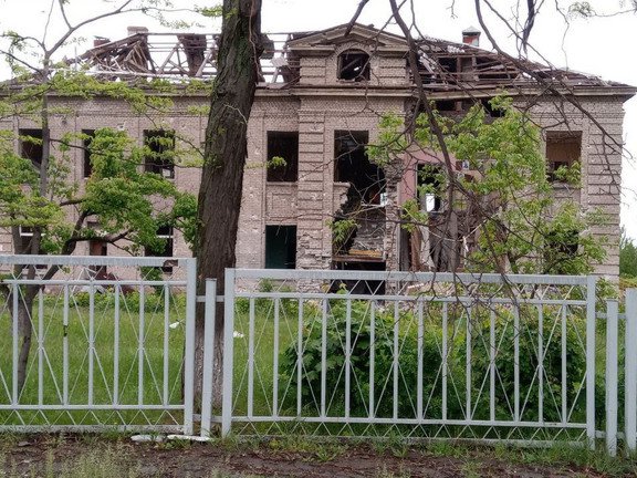 Das zerst&ouml;rte Geb&auml;ude von Dr. Melnykova-Kurhanovas Fakult&auml;t der Staatlichen Universit&auml;t Mariupol.