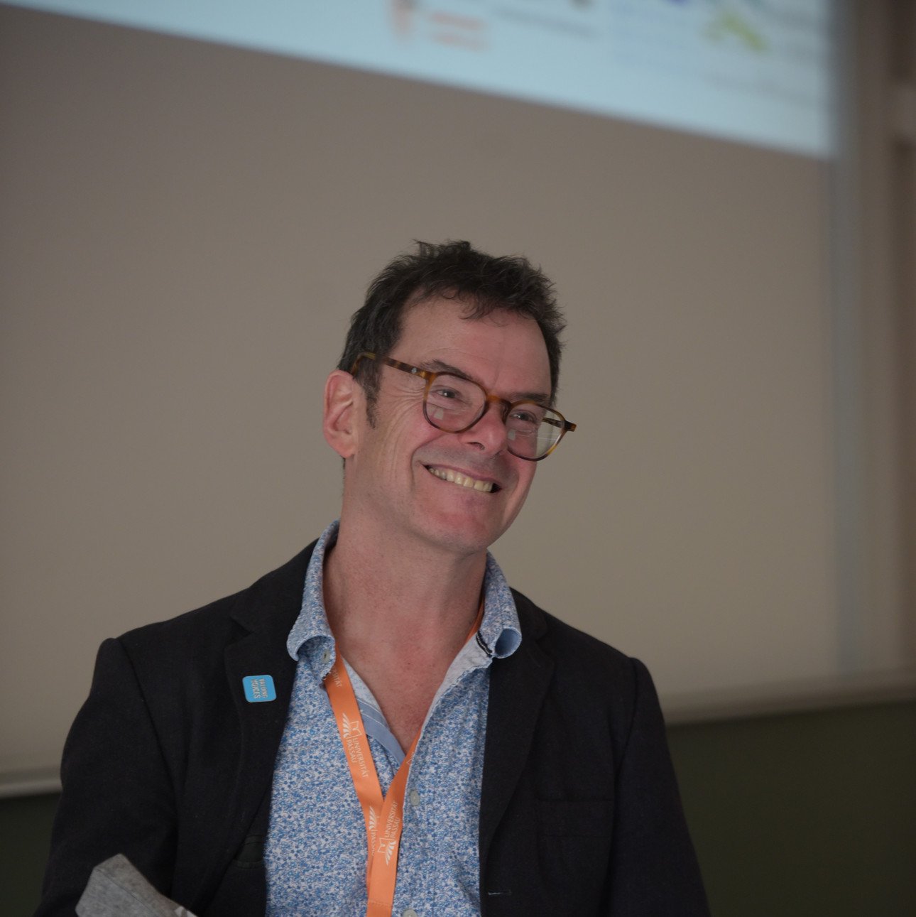 Prof. Dr. Rob Marchant (University of York) sprach &uuml;ber die Vergangenheit, Gegenwart und Zukunft sozial-&ouml;kologischer Dynamiken in Ostafrikas Gebirgsregionen. Foto: Dr. Ina Voshage/Universit&auml;t Passau