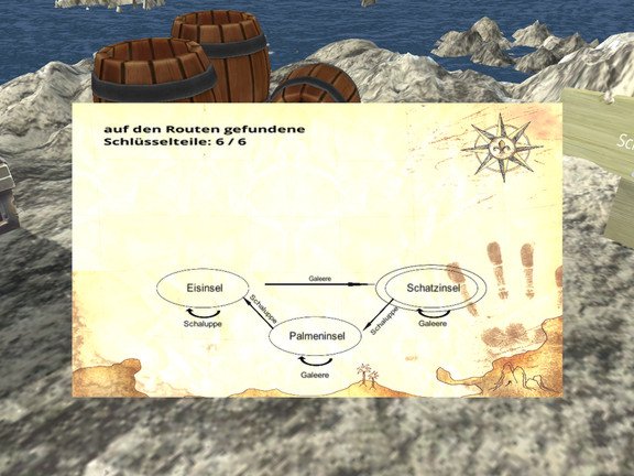 Die Schatzkarte zeigt, welche Routen noch entdeckt werden m&uuml;ssen.