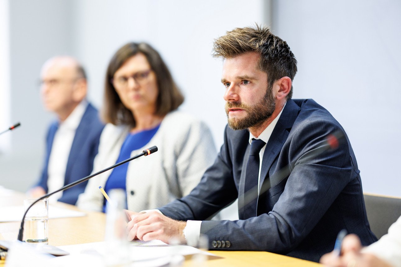 Pressekonferenz im Bayerischen Landtag. Foto: Matthias Balk / Bildarchiv Bayerischer Landtag
