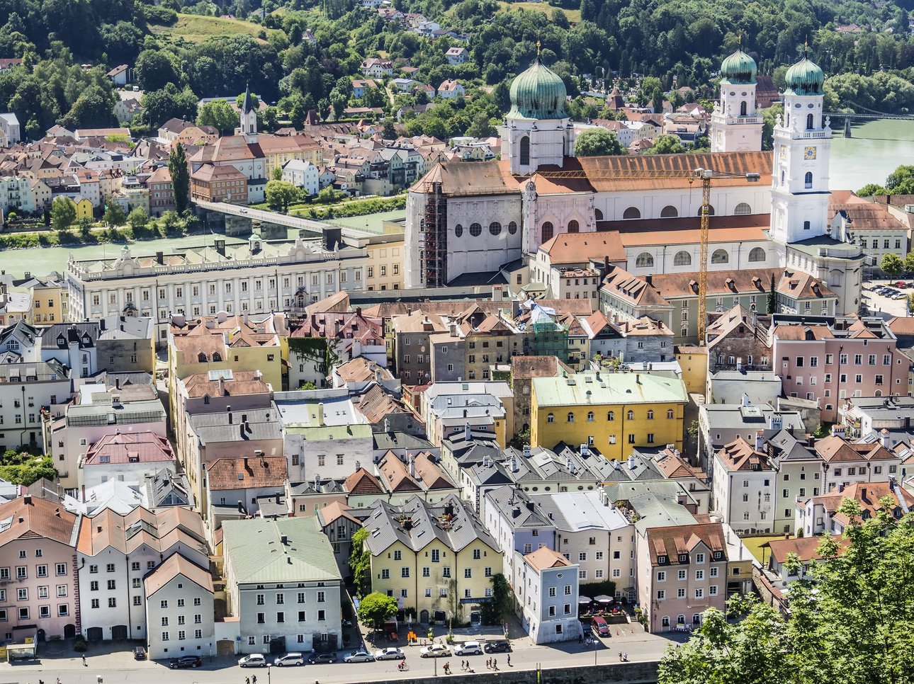 Blick von der Veste Oberhaus auf Passau.