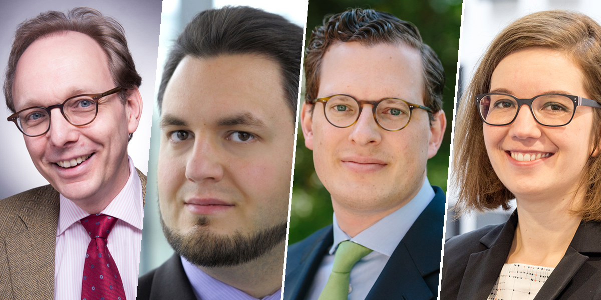 Beteiligte der Universit&auml;t Passau v.l.: Prof. Dr. Kai von Lewinski, Dr. Robert Luzsa, Prof. Dr. Moritz Hennemann, Prof. Dr. Hannah Schmid-Petri