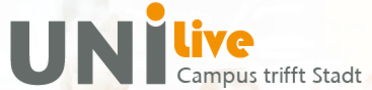 Logo: Uni Live - Campus trifft Stadt. 